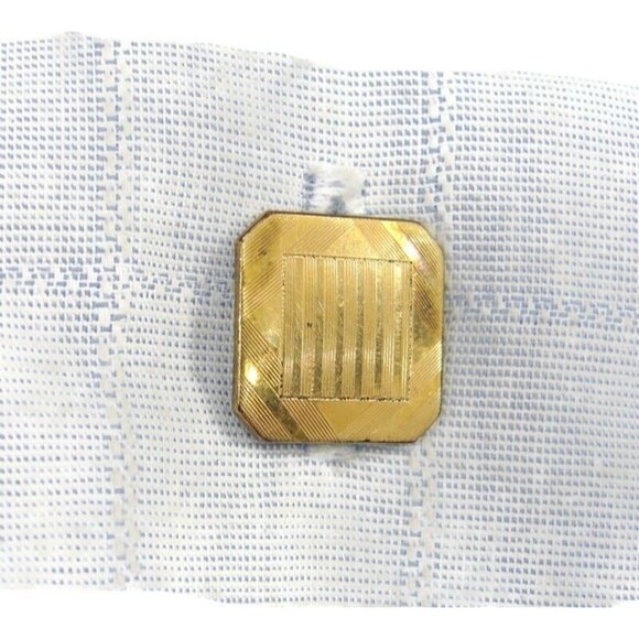 Vintage Signed Swank 1/20 12KGF Cufflinks Small Square Etched Lines Tuxedo Shirt - Picture 11 of 12